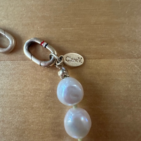 Clare V White and Gold Pearl Bracelet with Charm - Picture 3 of 4